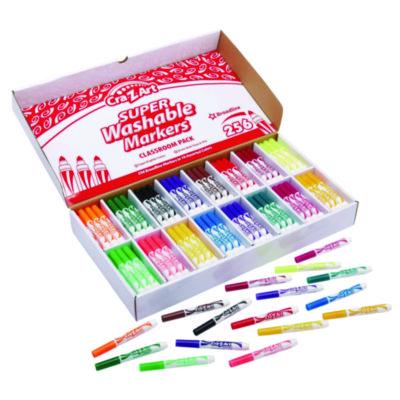 Super Washable Markers Classpack, Broad Bullet Tip, Assorted Colors, 256/Set