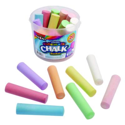 Washable Sidewalk Jumbo Chalk in Storage Bucket with Lid and Handle, 12.63