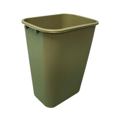 Soft-Sided Wastebasket, 41 qt, Polyethylene, Beige