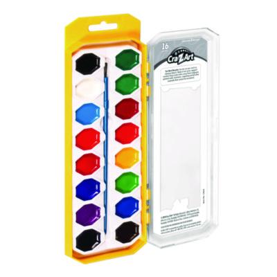 Washable Watercolors, 16 Assorted Colors, Palette Tray