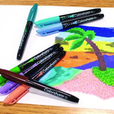 Colorsharp Permanent Markers, Fine Bullet Tip, Assorted Colors, 12/Set