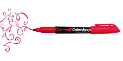 Colorsharp Permanent Markers, Fine Bullet Tip, Assorted Colors, 12/Set