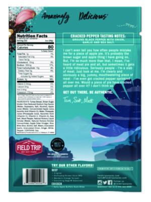 Turkey Jerky, Cracked Pepper Turkey, 1 oz Bag, 12 Bags/Carton