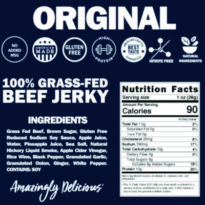 Beef Jerky, Original, 1 Oz Bag, 12 Bags/carton