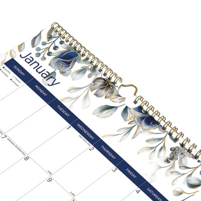 12-Month Colorful Wall Calendar, Floral Artwork, 12 x 17, White Sheets, 12-Month (Jan to Dec): 2025