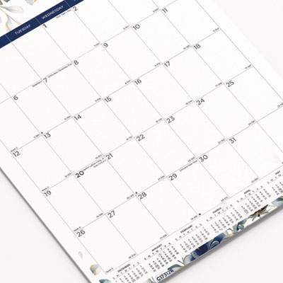 12-Month Colorful Wall Calendar, Floral Artwork, 12 x 17, White Sheets, 12-Month (Jan to Dec): 2025