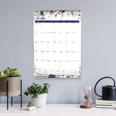 12-Month Colorful Wall Calendar, Floral Artwork, 12 x 17, White Sheets, 12-Month (Jan to Dec): 2025