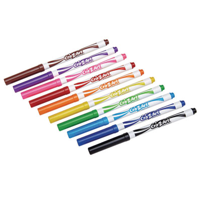 Washable SuperTip Markers, Fine/Broad Bullet Tips, Assorted Colors, 10/Set