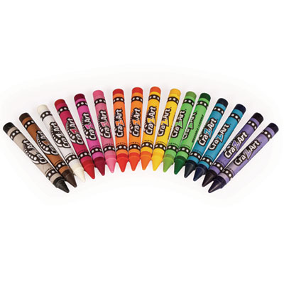 Washable Jumbo Crayons, 16 Assorted Colors, 16/Pack