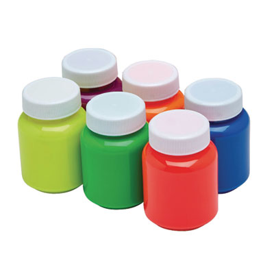 Neon Washable Kids' Paint, 6 Assorted Neon Colors, 2 oz Bottle, 6/Pack