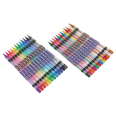 Twist Up Colored Pencils, 24 Assorted Lead Colors, Clear Barrel, 24/Set