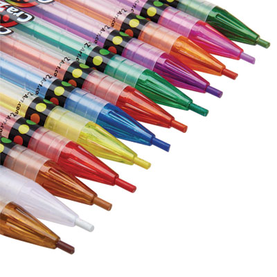 Twist Up Colored Pencils, 24 Assorted Lead Colors, Clear Barrel, 24/Set