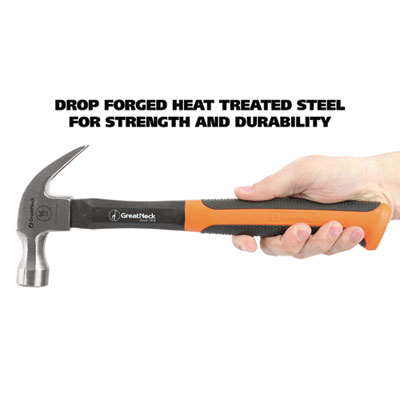16 oz Claw Hammer with High-Visibility Orange Fiberglass Handle