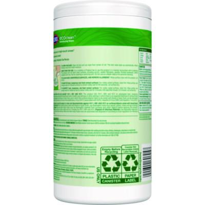 CloroxPro EcoClean Disinfecting Wipes, 1-Ply, 8 x 7, Unscented, White, 75 Count