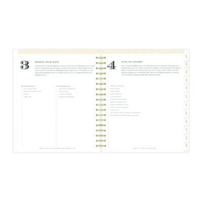 Day Designer Navy Stripe Daily/Monthly Planner, Horizontal Stripe Artwork, 10 x 8, Navy/White Cover, 12-Month (Jan-Dec): 2025