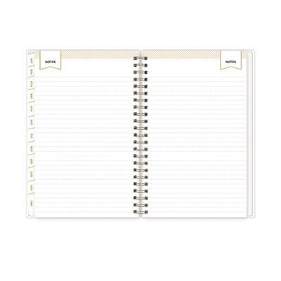 Day Designer Tile Weekly/Monthly Planner, Geometric Artwork, 8 x 5, Blue/White Cover, 12-Month (Jan to Dec): 2025