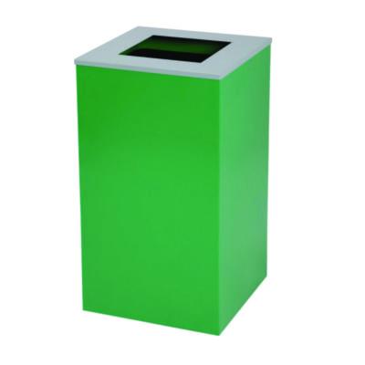 Alpine Industries 29 Gallon Trash/Recycling Cans, Steel, Green Recycling Can with Square Lid, Black Trash Can with Square Lid (ALH4450BLKKIT8) ALH4450BLKKIT8