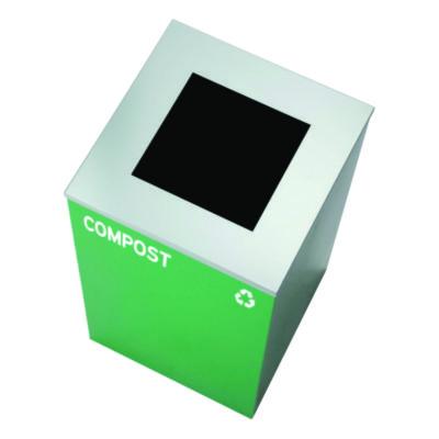 Alpine Industries 29 Gallon Trash/Recycling Cans, Steel, Green Compost Can with Square Lid, Black Trash Can with Square Lid (ALH4450BLKKIT9) ALH4450BLKKIT9