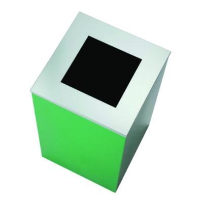 Alpine Industries 29 Gallon Trash/Recycling Cans, Steel, Green Mixed Recycling Can with Square Lid, Black Trash Can with Square Lid (ALH4450BLKKIT10) ALH4450BLKKIT10