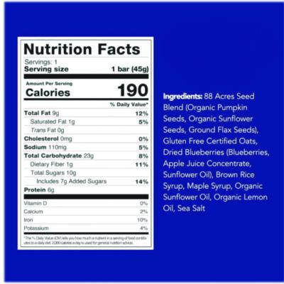 Warm 'N Chewey Gluten-Free Blueberry/Lemon Seed and Oat Bar, 1.6 oz Bar, 9/Box