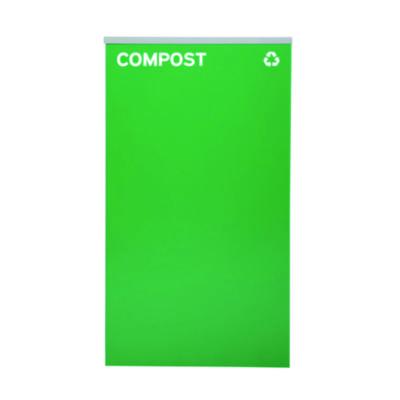 Alpine Industries 29 Gallon Trash/Recycling Cans, Steel, Blue Cans/Bottles Recycling Can w/Mixed Lid, Green Compost and Black Trash w/Sq Lid (ALH4450BLKKIT20) ALH4450BLKKIT20