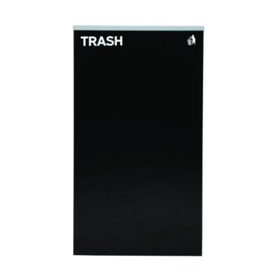 Alpine Industries 29 Gallon Trash/Recycling Cans, Steel, Blue Cans/Bottles Recycling Can w/Mixed Lid, Green Compost and Black Trash w/Sq Lid (ALH4450BLKKIT20) ALH4450BLKKIT20