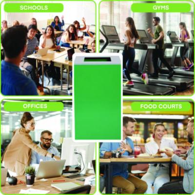 Alpine Industries 29 Gallon Trash/Recycling Cans, Steel, Green Can with Square Lid (ALH4450KITGRNS) ALH4450KITGRNS