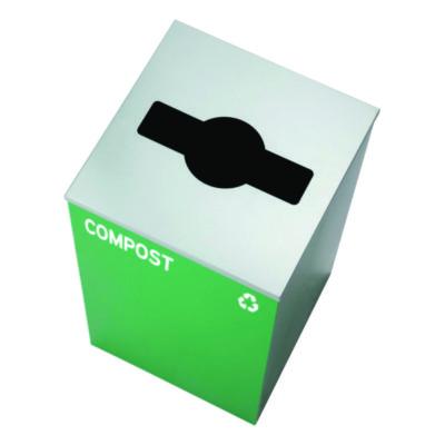 Alpine Industries 29 Gallon Trash/Recycling Cans, Steel, Green Compost Can with Mixed Lid (ALH4450KITGRNMC) ALH4450KITGRNMC