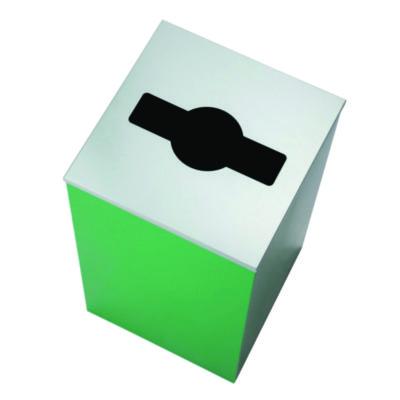 Alpine Industries 29 Gallon Trash/Recycling Cans, Steel, Green Can with Mixed Lid (ALH4450KITGRNM) ALH4450KITGRNM