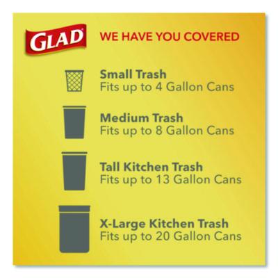 Small Kitchen Drawstring Trash Bags, 4 gal, Beachside Breeze Scent, 0.5 mil, 18