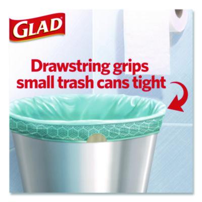 Small Kitchen Drawstring Trash Bags, 4 gal, Beachside Breeze Scent, 0.5 mil, 18