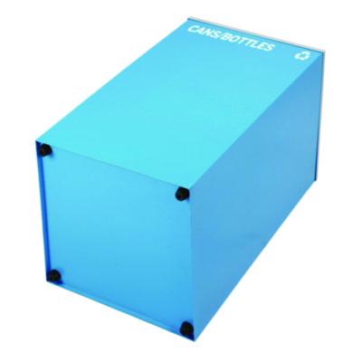 Alpine Industries 29 Gallon Trash/Recycling Cans, Steel, Blue Cans/Bottles Recycling Can with Circle Lid (ALH4450KITBLUCC) ALH4450KITBLUCC