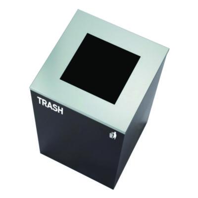 Alpine Industries 29 Gallon Trash/Recycling Cans, Steel, Blue Recycling Can and Green Compost Can w/Mixed Lids, Black Trash Can with Square Lid (ALH4450BLKKIT27) ALH4450BLKKIT27