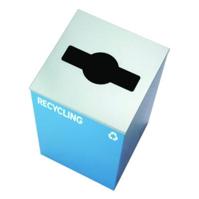 Alpine Industries 29 Gallon Trash/Recycling Cans, Steel, Blue Recycling Can w/Mixed Lid, Green Recycling Can and Black Trash Can with Sq Lid (ALH4450BLKKIT26) ALH4450BLKKIT26