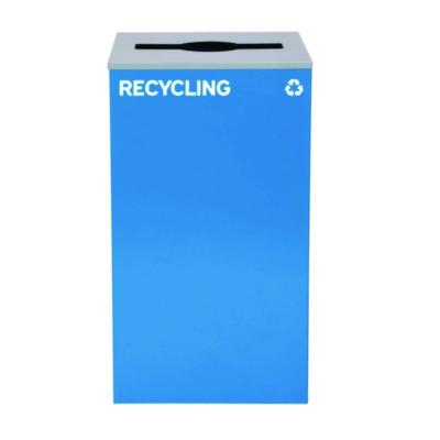 Alpine Industries 29 Gallon Trash/Recycling Cans, Steel, Blue Recycling Can and Green Recycling Can w/Mixed Lids, Black Trash Can w/Square Lid (ALH4450BLKKIT30) ALH4450BLKKIT30