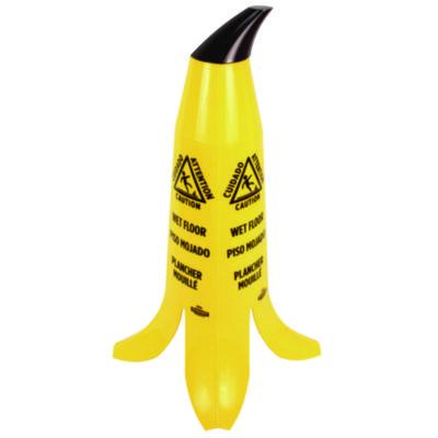 Banana Wet Floor Cones, 11 x 11.15 x 23.25, Yellow/Brown/Black