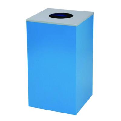 Alpine Industries 29 Gallon Trash/Recycling Cans, Steel, Blue Mixed Recycling Can w/Circle Lid, Green Compost and Black Trash Cans w/Sq Lids (ALH4450BLKKIT33) ALH4450BLKKIT33