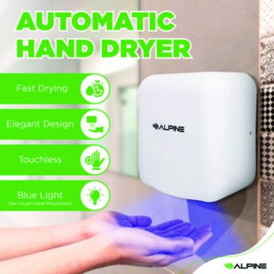 Alpine Industries Hemlock Commercial 220V Automatic Hand Dryer, 6.68 x 11.41 x 12.31, Stainless Steel, White (ALHALP40020WHI) ALHALP40020WHI