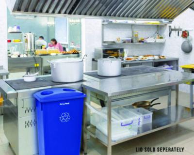 Alpine Industries Slim 23 Gallon Recycling Bin, Plastic, Blue (ALH477RBLU) ALH477RBLU