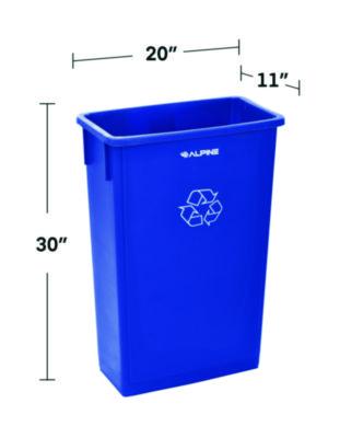 Alpine Industries Slim 23 Gallon Recycling Bin, Plastic, Blue (ALH477RBLU) ALH477RBLU