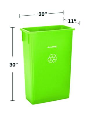 Alpine Industries Slim 23 Gallon Recycling Bin, Plastic, Lime Green (ALHALP477LGRN) ALHALP477LGRN