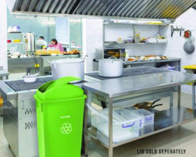 Alpine Industries Slim 23 Gallon Recycling Bin, Plastic, Lime Green (ALHALP477LGRN) ALHALP477LGRN