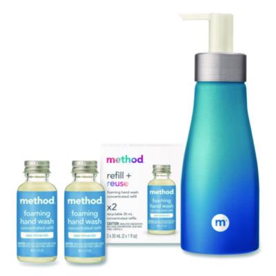 Refill + Reuse Foaming Hand Soap Refill Kit, Sea Minerals, (2) 1 oz Refill Bottles, 10 oz Dispenser Bottle