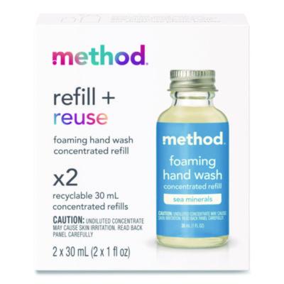 Refill + Reuse Foaming Hand Soap Refill, Sea Minerals, 1 oz Refill Bottle, 2/Pack