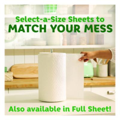 Select-a-Size Kitchen Roll Paper Towels, 2-Ply, 11 x 5.9, White, 135 Sheets/Roll, 4 Rolls/Pack