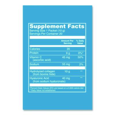 Collagen Peptides Powder, Unflavored, 0.3 oz Packet, 20/Box