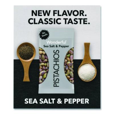 No Shells Sea Salt and Pepper Pistachios, 2.25 oz Pack, 8/Box