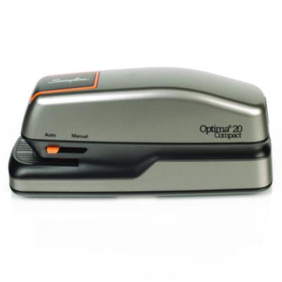 Optima Grip Electric Stapler, 20-Sheet Capacity, Black/Silver