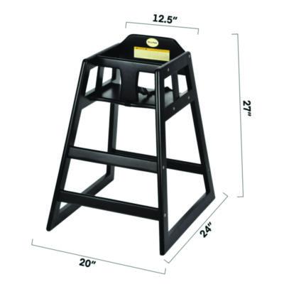 Alpine Industries Wooden Stackable High Chair, Supports Up to 50 lbs, 29.02" h, Espresso, 2/Pack (ALHALP41202ESP) ALHALP41202ESP