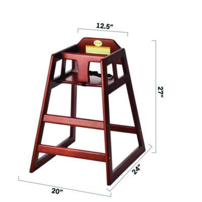 Alpine Industries Wooden Stackable High Chair, Supports up to 50 lbs, 29.02" h, Mahogany, 2/Pack (ALHALP41202MA) ALHALP41202MA